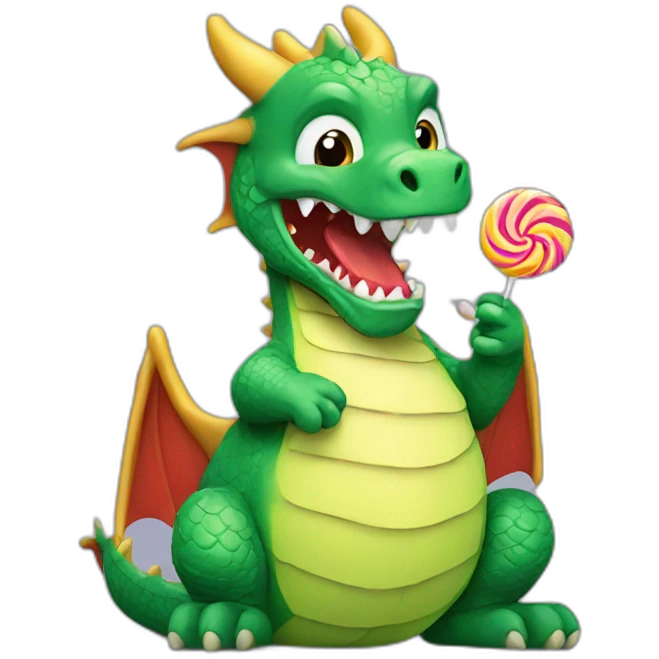 Dragon eating a lollipop  emoji
