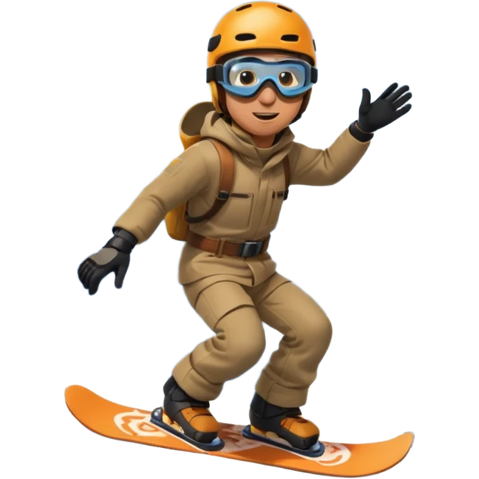 man snowboarding in mountains emoji