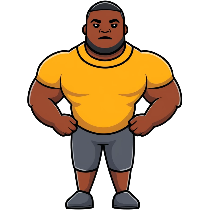 A big, strong black man with broad shoulders emoji