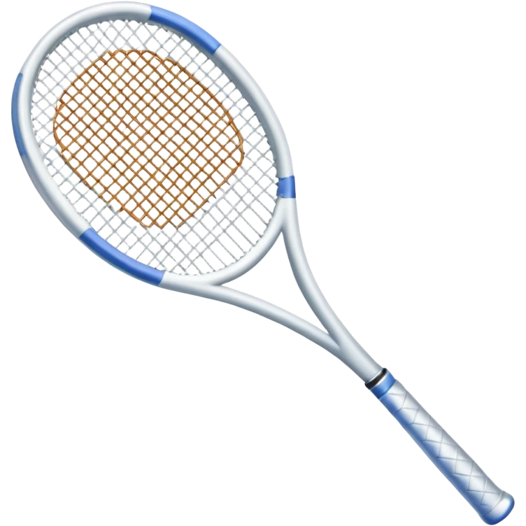 white glass crystal tennis racket emoji