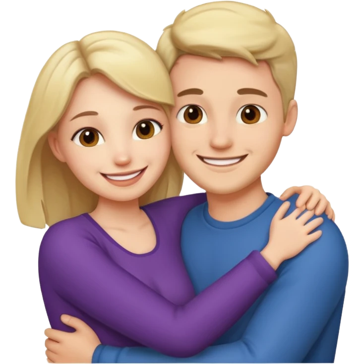 A hugging couple of a woman and a man emoji