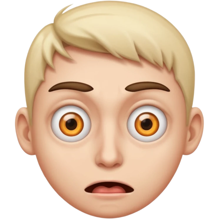 Crazy face emoji with twitching eye emoji