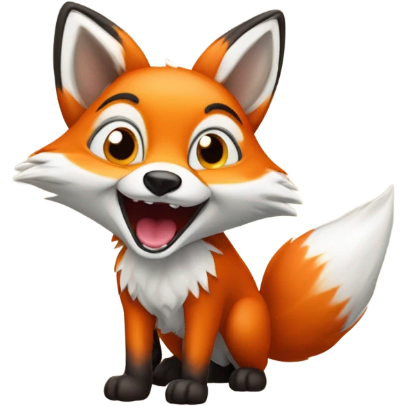 kawaii fox crazy emoji
