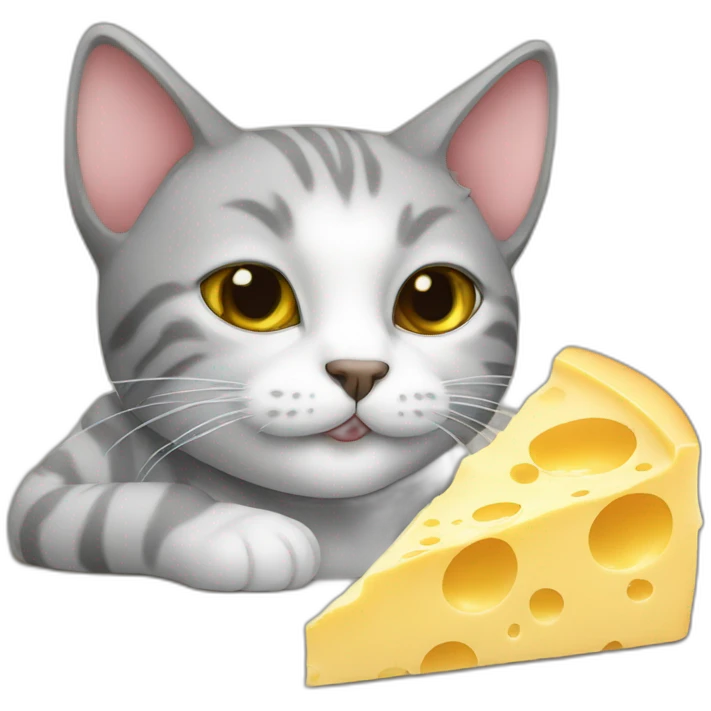 a cat eating cheese emoji