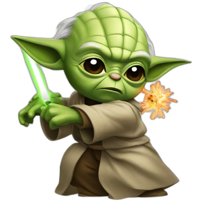 yoda fight whit iron man emoji