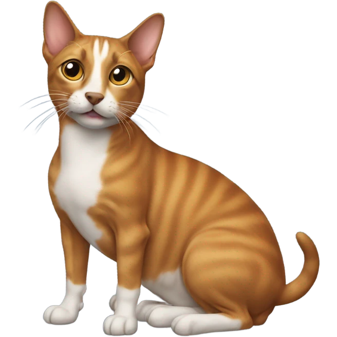 Cat sitting on wiener dog emoji