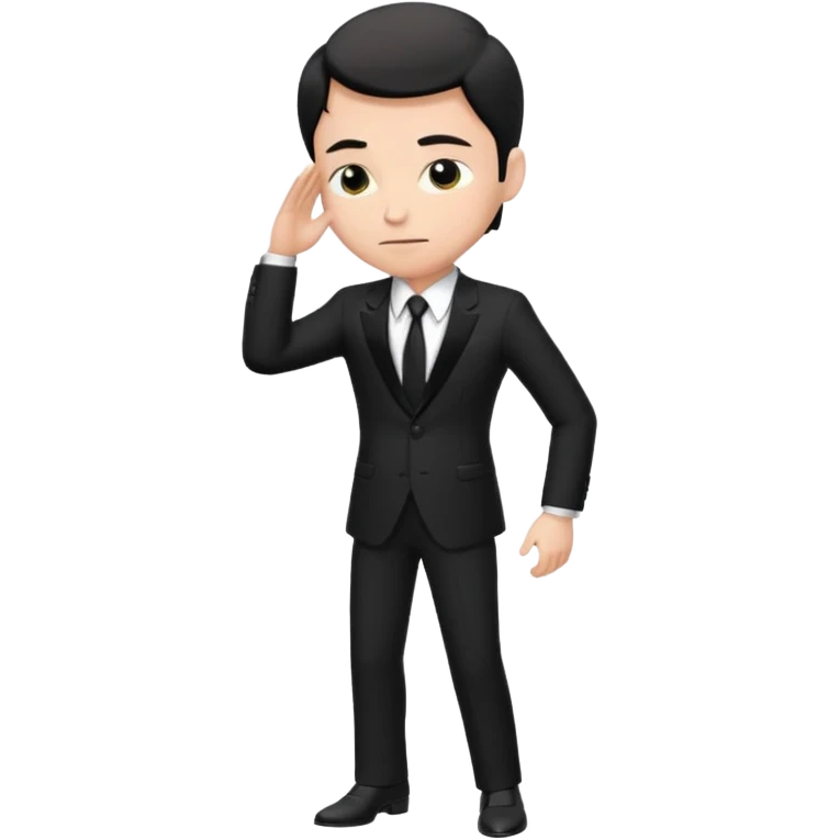 Man formally dressed and bowing in front emoji