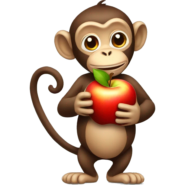 monkey holding apple emoji