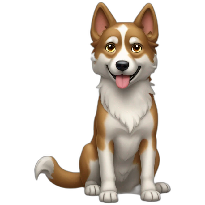 Chien sur un loup emoji
