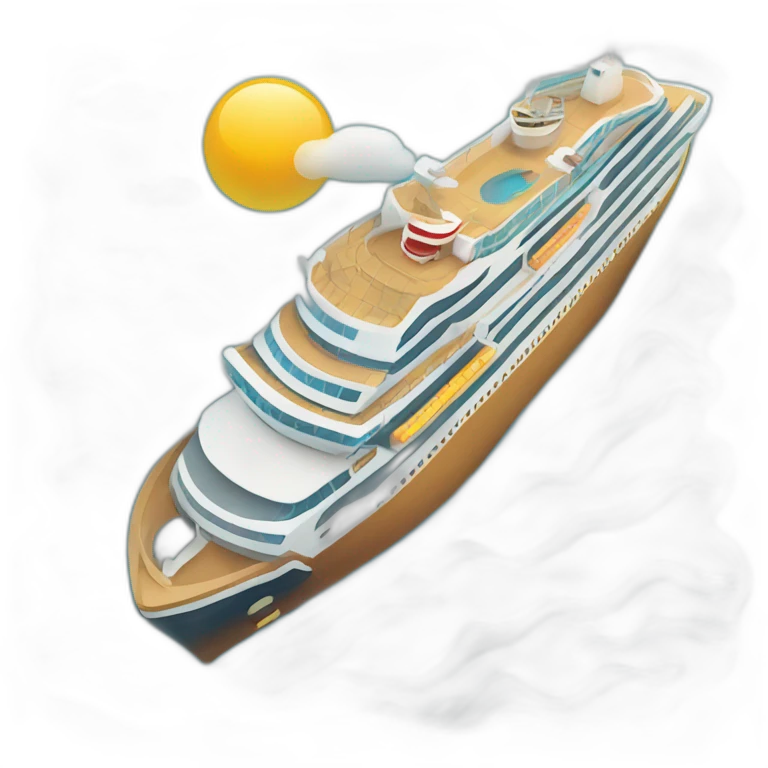 cruise ship top down abstract icon emoji