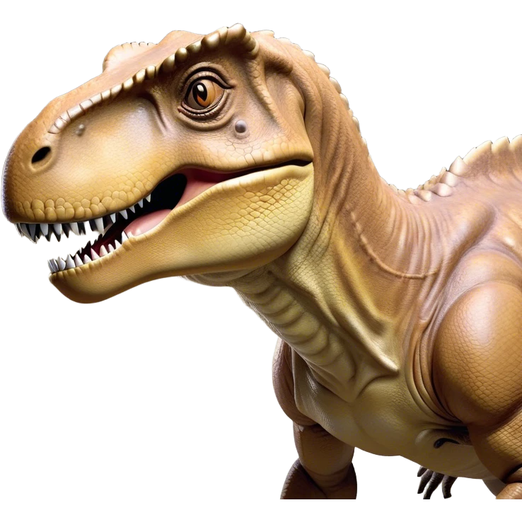 Beautiful and Majestic T-rex Portrait Emoji, Head and body resting peacefully with a serene, confident expression, showcasing its colossal, muscular form and a subtle, regal glint in its eyes, Simplified yet exquisitely endearing features, highly detailed, glowing with a soft, drowsy prehistoric light, high shine, relaxed and utterly majestic, stylized with an air of ancient splendor, soft glowing outline, capturing the essence of a beautiful and majestic T-rex that feels destined to become the next viral icon of awe-inspiring dinosaur beauty! emoji