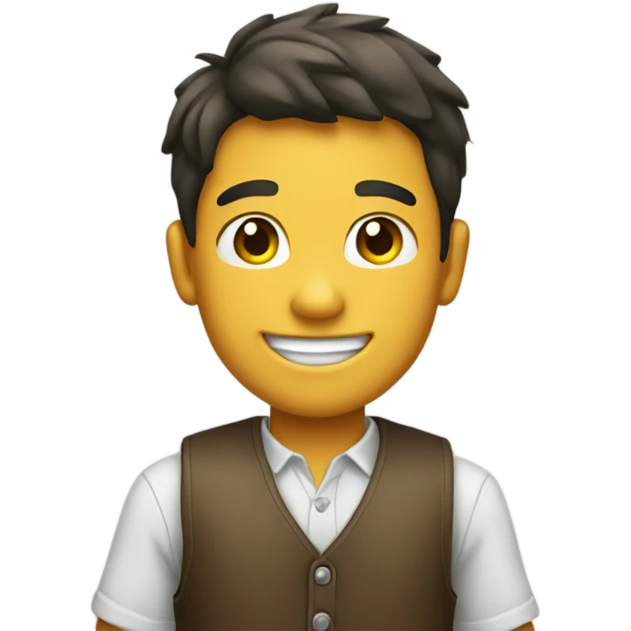smiling boy in vest emoji