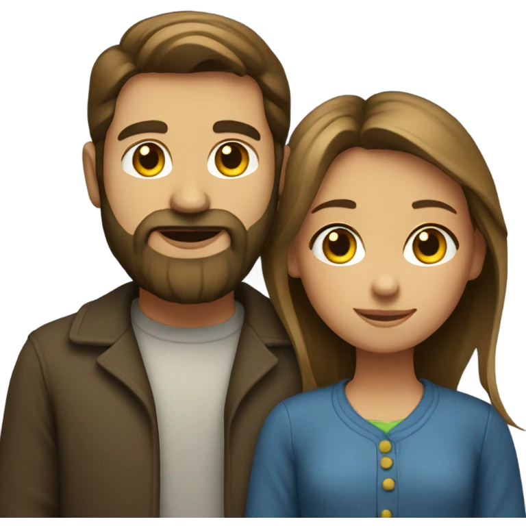 A girl with a bearded guy emoji