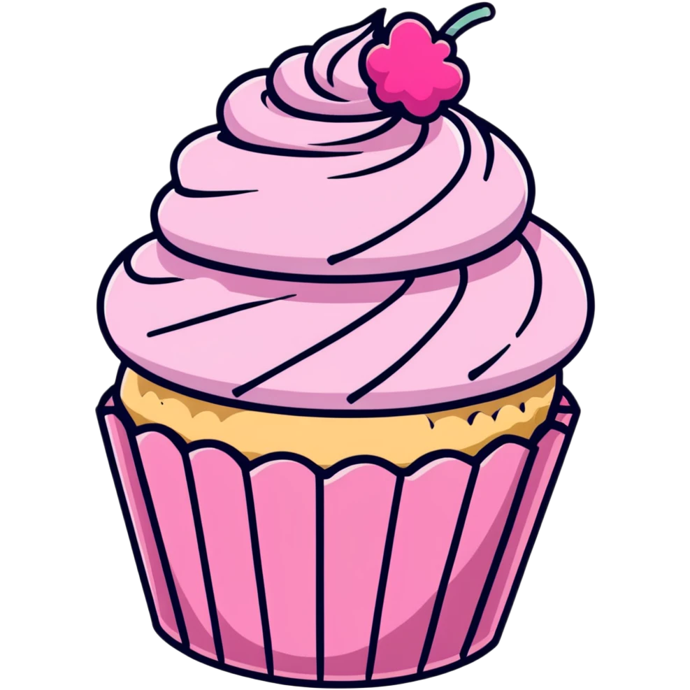 cupcake with pink icing emoji