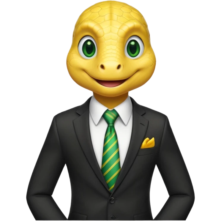 cute yellow reptile with tie & suit emoji