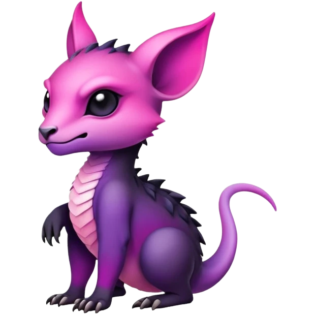 Cool Edgy Black-pink-purple-gradient badass Fionbri-Vernid-animal-creature full bodyd emoji