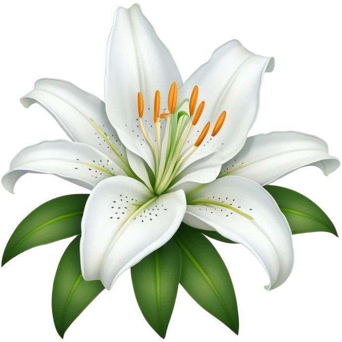 elegant white lily flower with six petals emoji