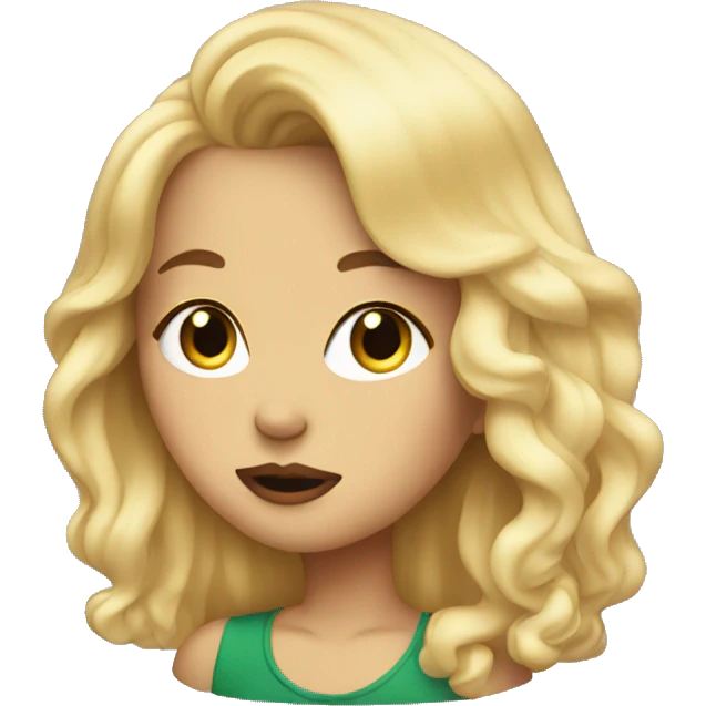 Girl with blonde hair blowing kiss emoji
