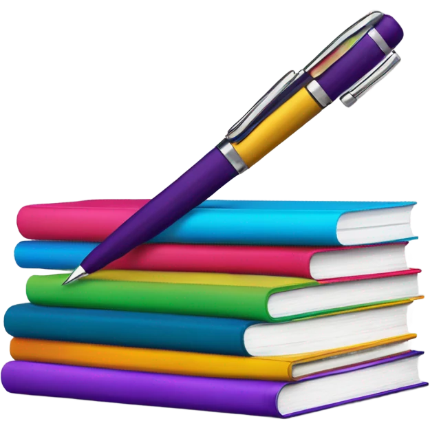 Books with pen  emoji