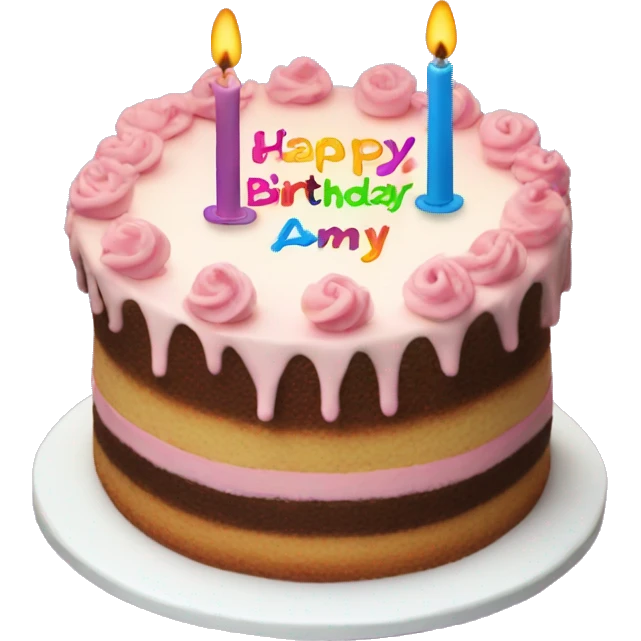 Birthday cake with the name Amy on it  emoji