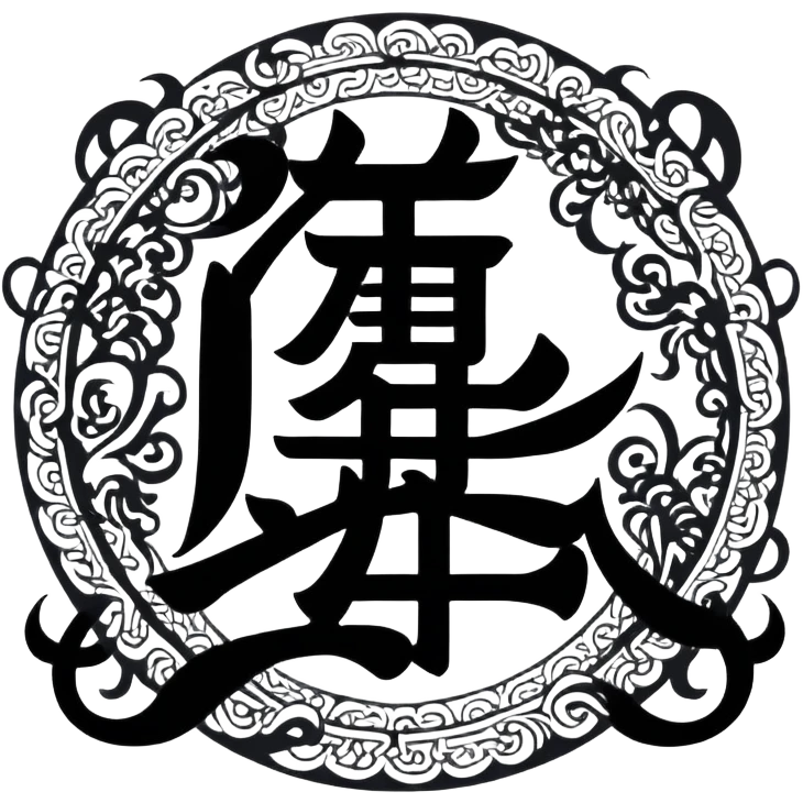 Chinese or Japanese characters 血威華我 with dramatic, powerful imagery emoji