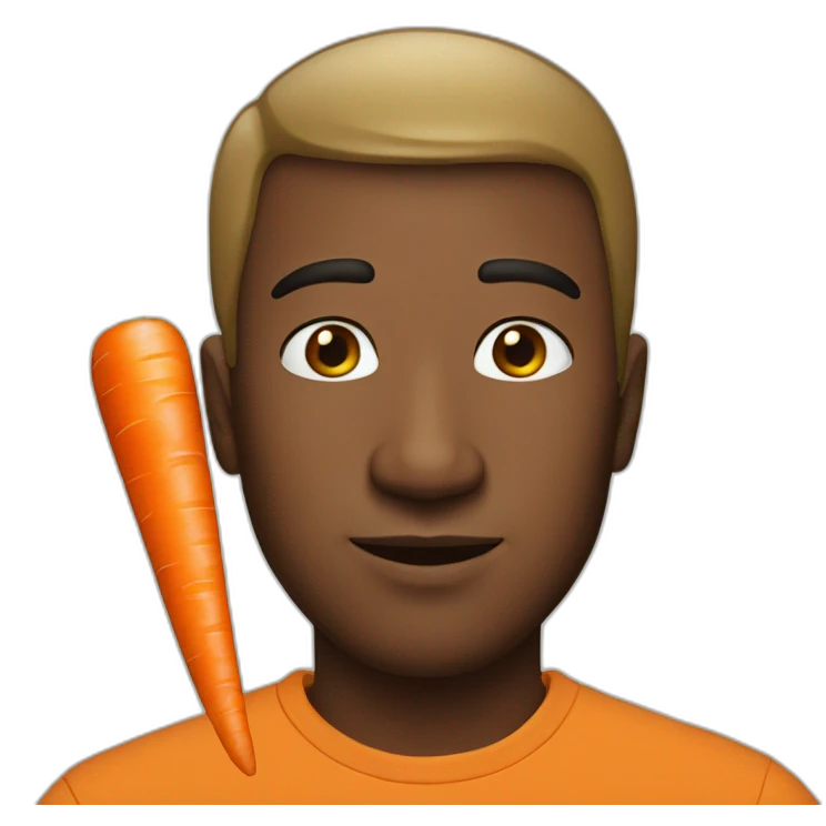 men with nose of a carrot emoji