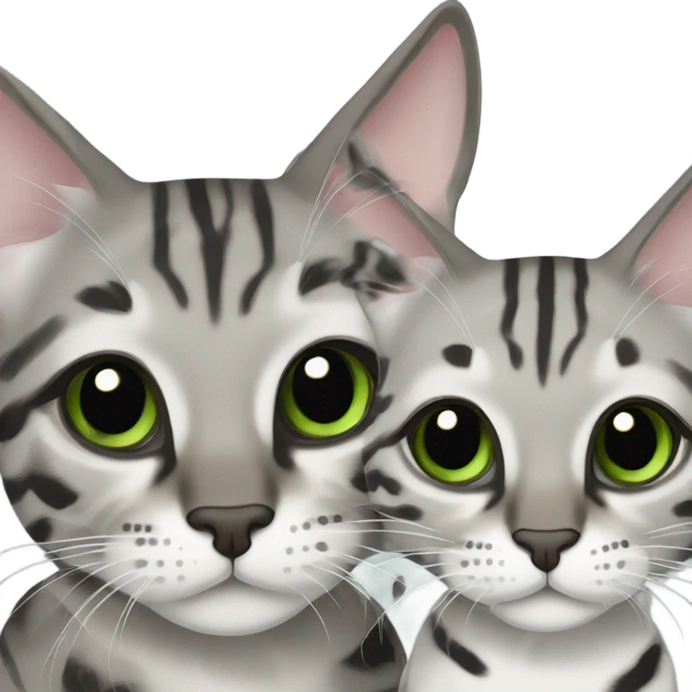 Two Grey Bengal Cats emoji