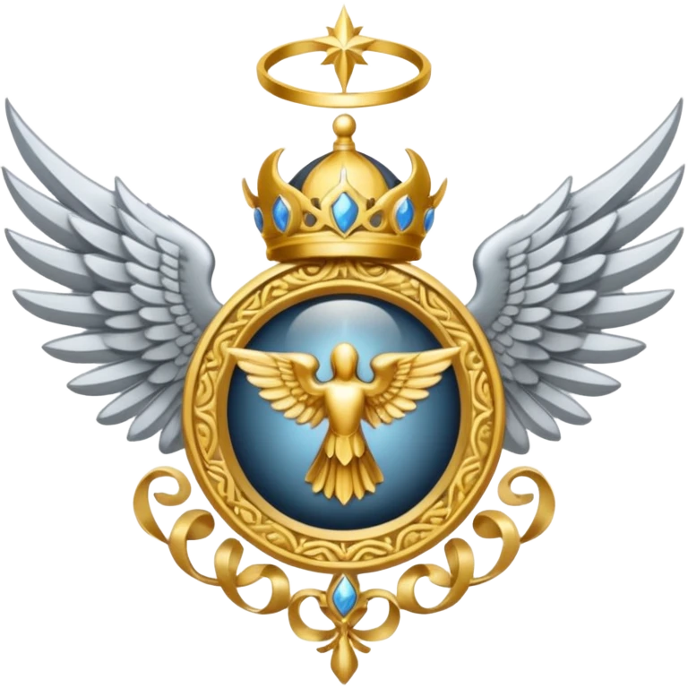 holy saint emblem with silver wings  emoji