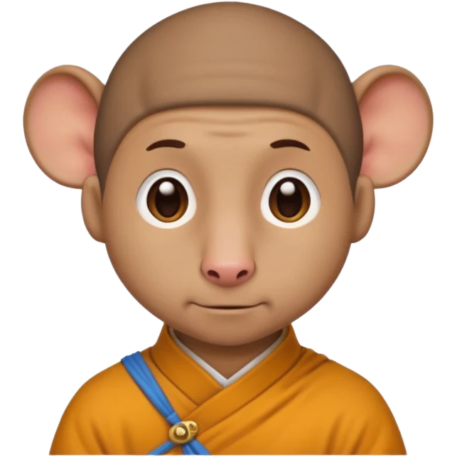 A rat with a male brown hair tonsure monk haircut emoji