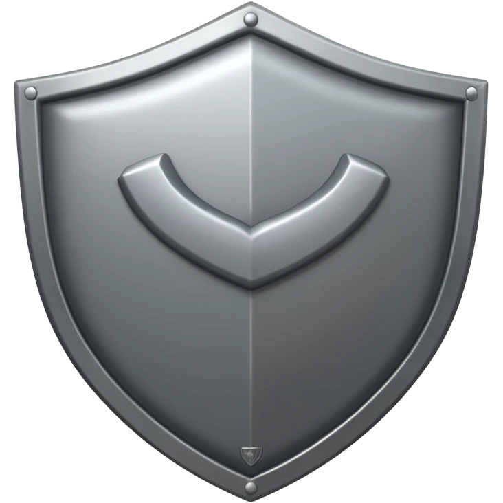 Steel gray shield with bicep flex icon emoji