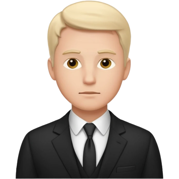 white man in formal suit thinking emoji