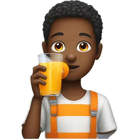 kid drinking orange juice emoji