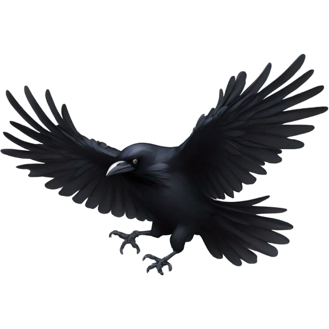 Raven soaring emoji