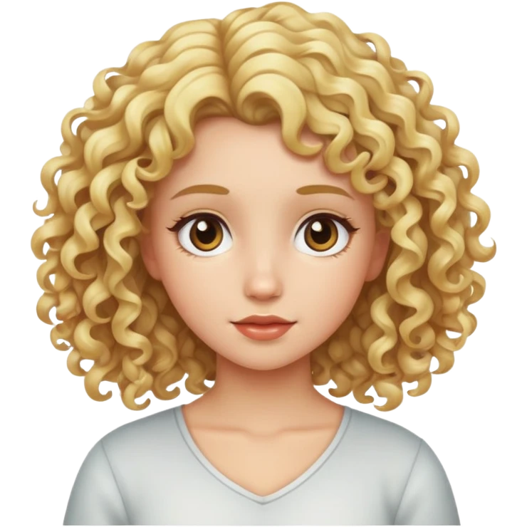 Girl with blonde curly hair  emoji