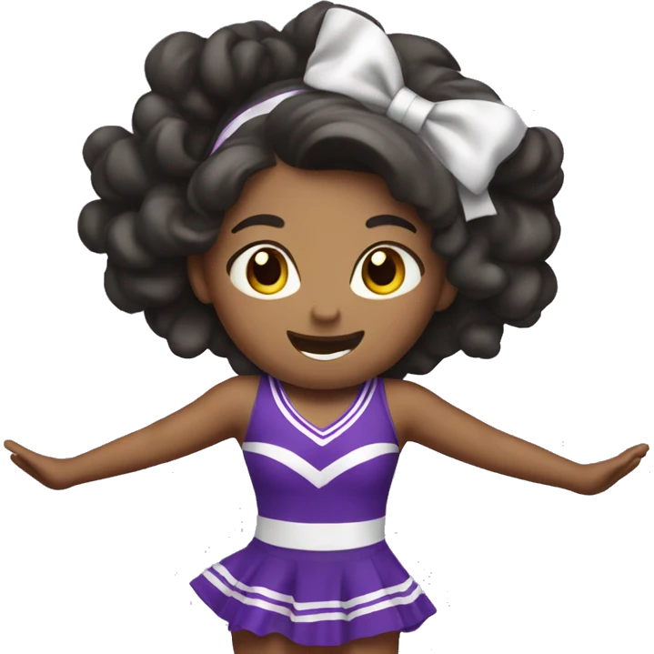 Cheerleader cheering purple dress emoji
