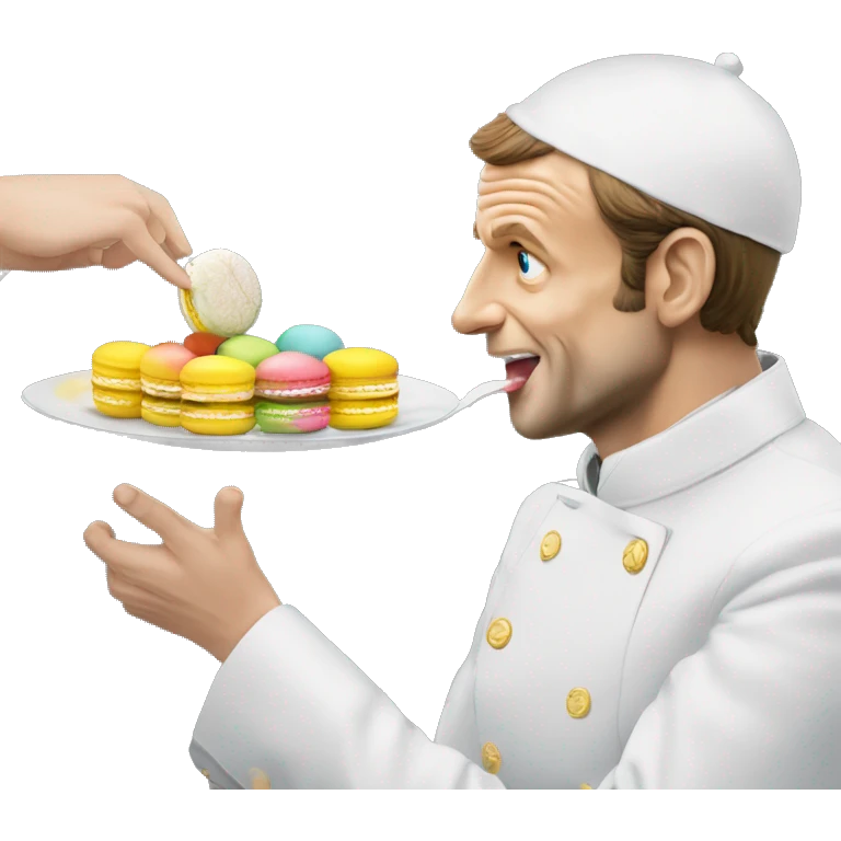 Emmanuel Macron qui mange un macaron  emoji