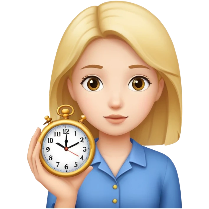 Girl with a clock in her hand emoji