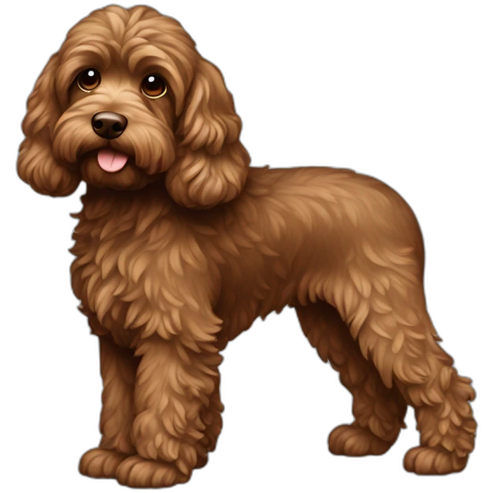 brown cockapoo from the side full body emoji
