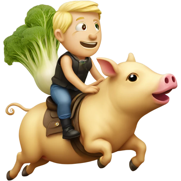 parsnip riding a flying pig emoji