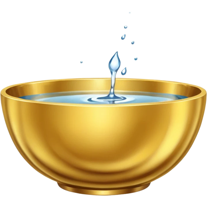 simple gold bowl top view with water inside emoji