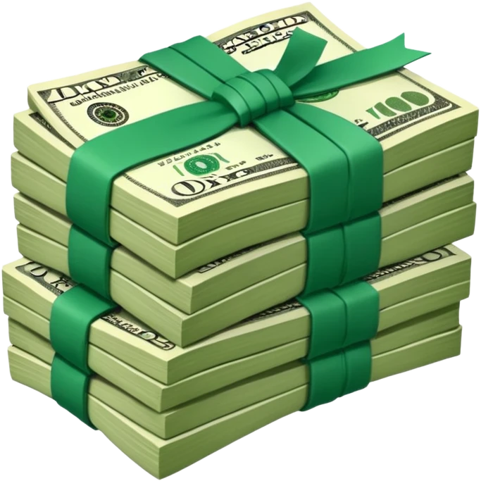 A bundle of dollars emoji