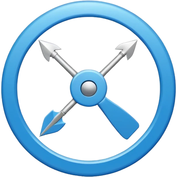 Circulo azul con una flechita de aprobado de color blanco adrento emoji