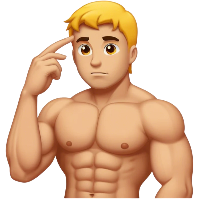 buff guy thinking emoji