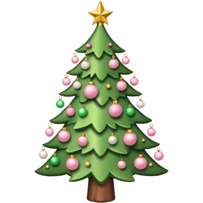 light green and light pink xmas tree emoji