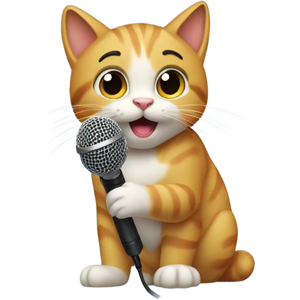 Cat holding a microphone  emoji