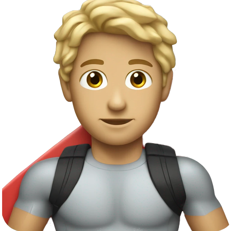 surfer boy, brow hair, red surfboard emoji