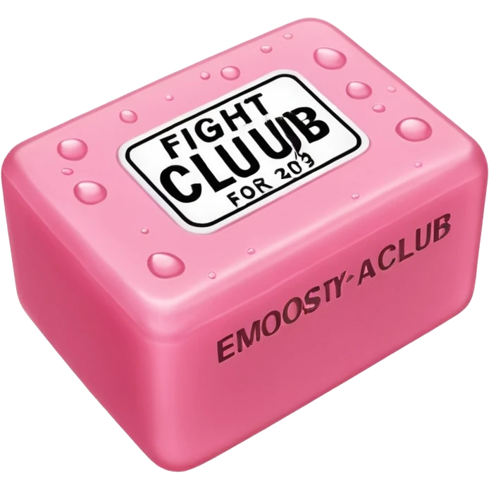 wet pink soap bubbly with "fight club" on it emoji