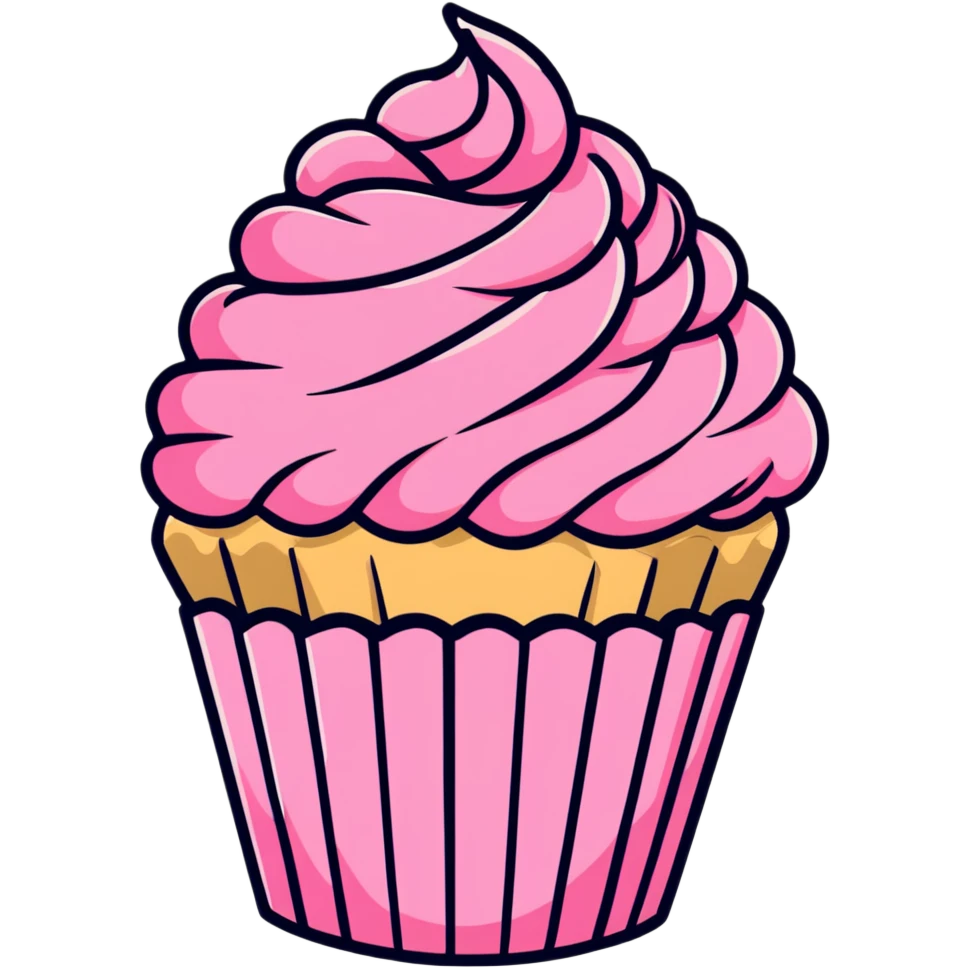cupcake with pink icing emoji