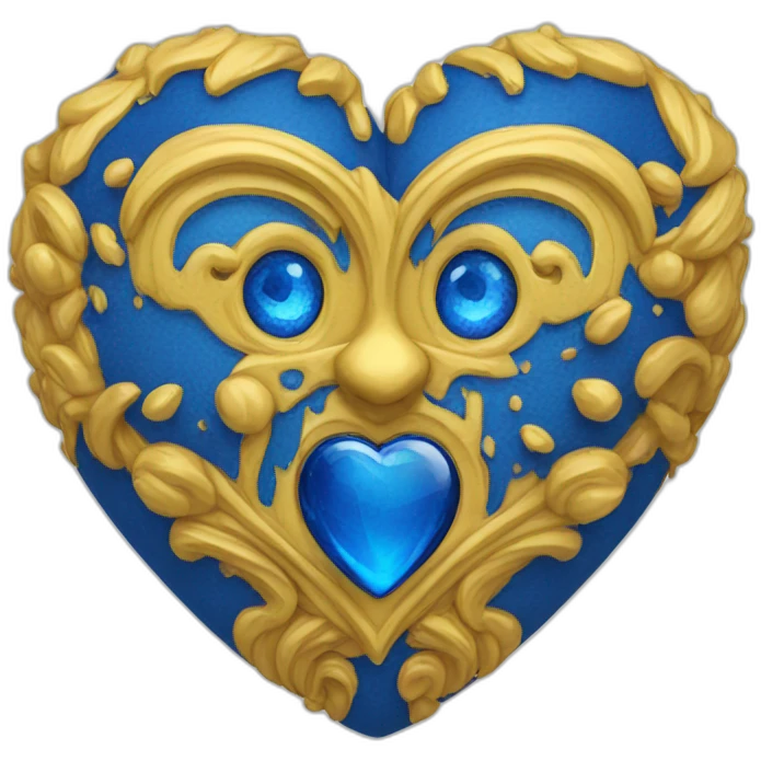 gelbes Herz mit blauem Schal emoji
