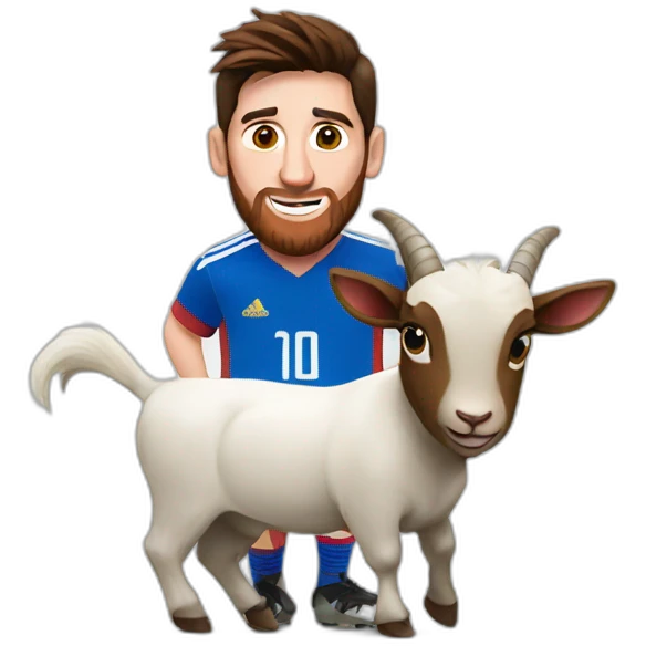 Messi with goat emoji